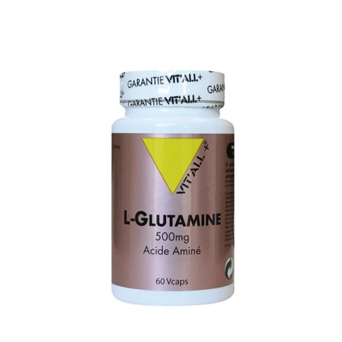 L-GLUTAMINE 500mg 100% végétal Sans gluten - 60 gélules