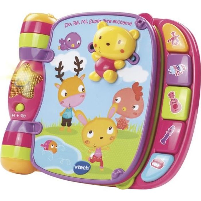 Livre interactif VTECH BABY - Do, Ré, Mi Super Livre Enchanté Rose - 6-36 mois