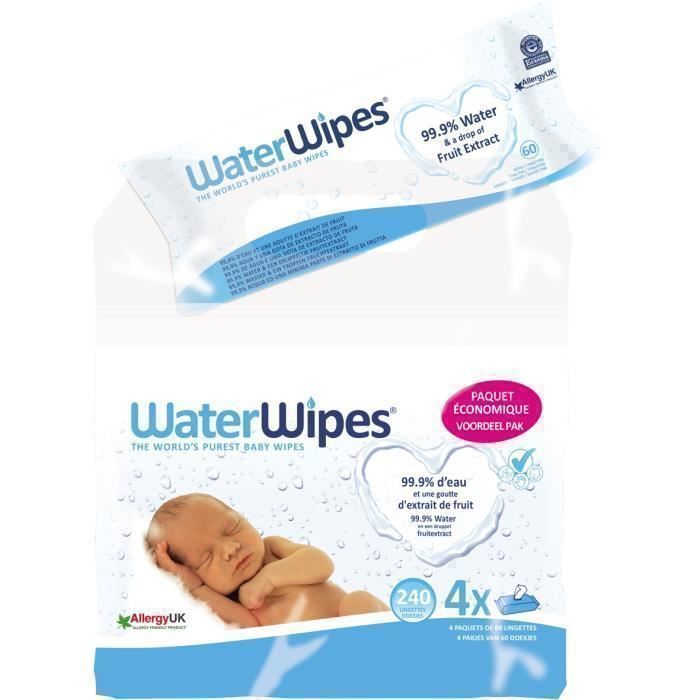 WATERWIPES pack écomonique 4x60 lingettes