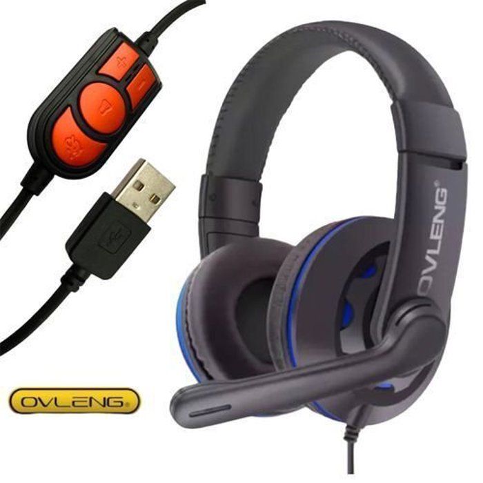 Casque USB pour PC avec microphone Ovleng OV-Q5 noir