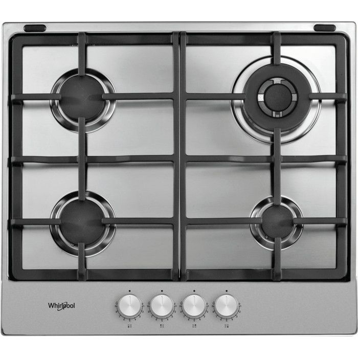PLAQUE DE CUISSON AU GAZ 4 FEUX À GAZ 58 CM EN ACIER INOXYDABLE WHIRLPOOL