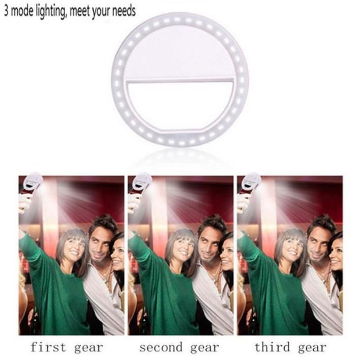 Selfie Flash LED Phone Camera Photographie Ring Light pour iPhone (Blanc)   FLASH POUR TELEPHONE - TORCHE POUR TELEPHONE