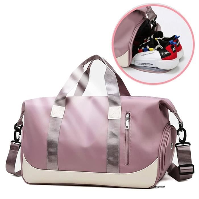 Sac de Sport - Non spécifié - Grande Capacité - Compartiment Chaussures - Imperméable - Rose-Mauve