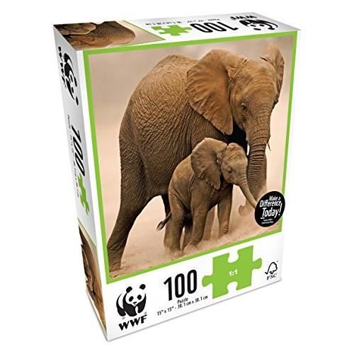 Puzzle Animaux WWF - Famille éléphant - 100 pièces - Pour enfants dès 5 ans
