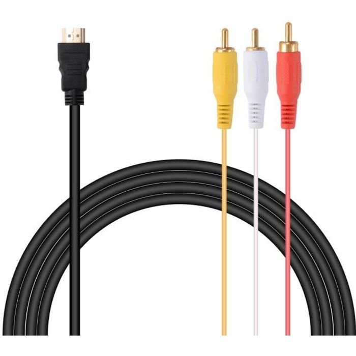 XCSOURCE 1.5M HDMI vers 3 RCA Câble Convertisseur HDMI Mâle vers 3RCA Audio Video Câble Adaptateur pour TV HDTV DVD 1080P AC919