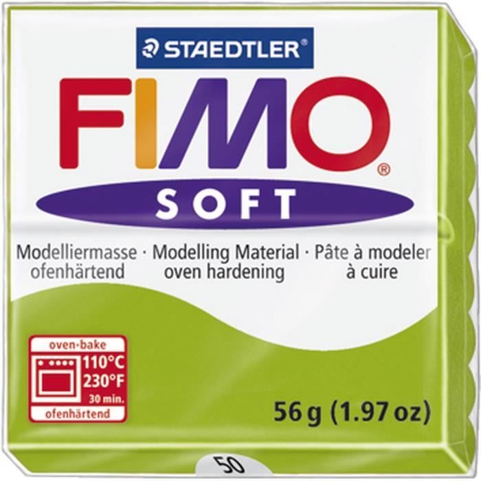 STAEDTLER Pâte à modeler à cuire Fimo Soft bloc 56 g vert pomme