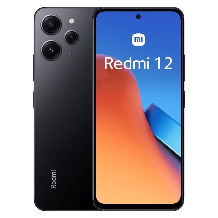 Xiaomi Redmi 12 Smartphone 4+128Go Gris MediaTek Helio G88 Écran DotDisplay 6,79" FHD+ Triple Caméra 50MP Batterie 5000mAh