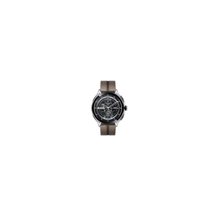 Montre connectée Xiaomi Mi Watch 2 Pro 46 mm Bluetooth Argent avec bracelet Cuir Marron