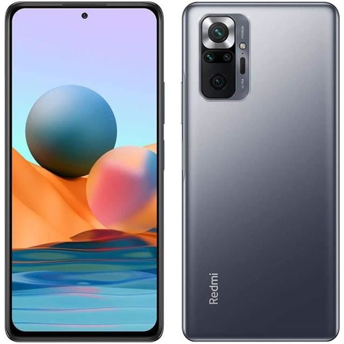 Xiaomi Redmi Note 10 Pro Smartphone 8Go 256Go Gris 6,67” 120Hz AMOLED DotDisplay Snapdragon 732G 108MP Quad Caméra 5020mAh