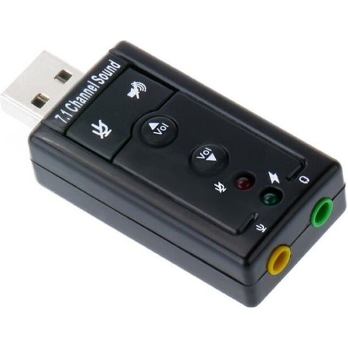 Carte son stéréo externe USB 2.0 Virtual 7.1 ，son 3D Surround dynamique