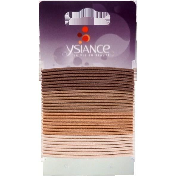 YSIANCE Lot de 25 Elastiques cheveux Fins - Grand modèle - Beige