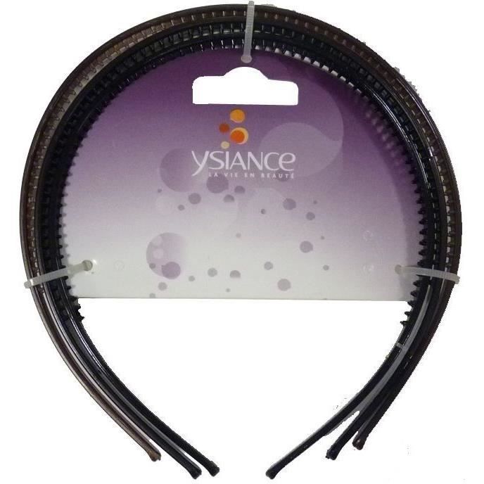 YSIANCE Lot de 3 Serres-tête Basiques - Marron et noir