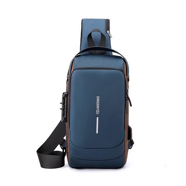 Sac à bandoulière - Créateur de mode - USB étanche - Antivol - Voyage - Noir et Marron