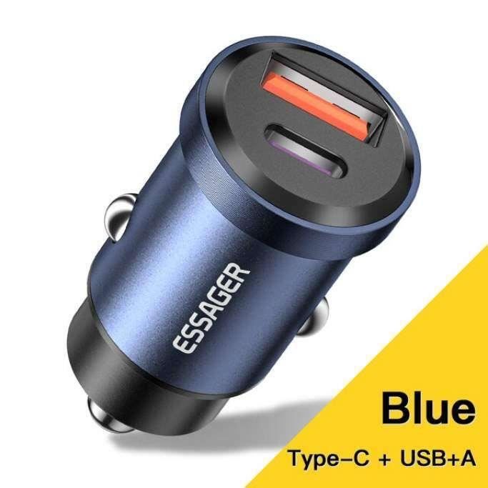 OPI04580-PRISE ALLUME-CIGARE, chargeur de voiture USB Type C 30W Charge rapide QC PD 3.0 cigare pour iphone 12 13 Xiaomi Oneplus a