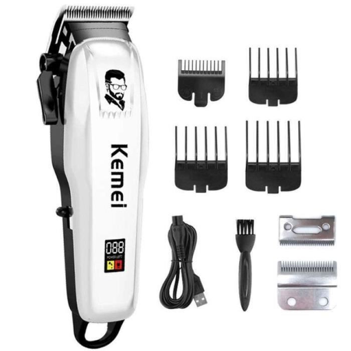 LS23132-Kemei Tondeuse à Cheveux Électrique pour Homme,Rasoir Professionnel sans Fil Rechargeable,Approprié pour Personnes Âgées