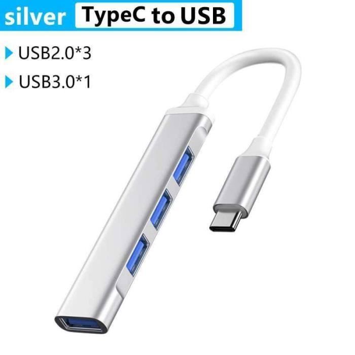 Adaptateur USB - CS-00482-HUB - 4 Ports - OTG - Compatible Lenovo, HUAWEI, Xiaomi, Macbook Pro