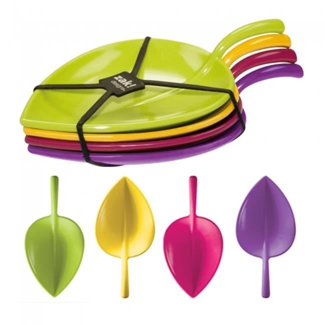 Lot de 4 assiettes de présentation forme de feu...