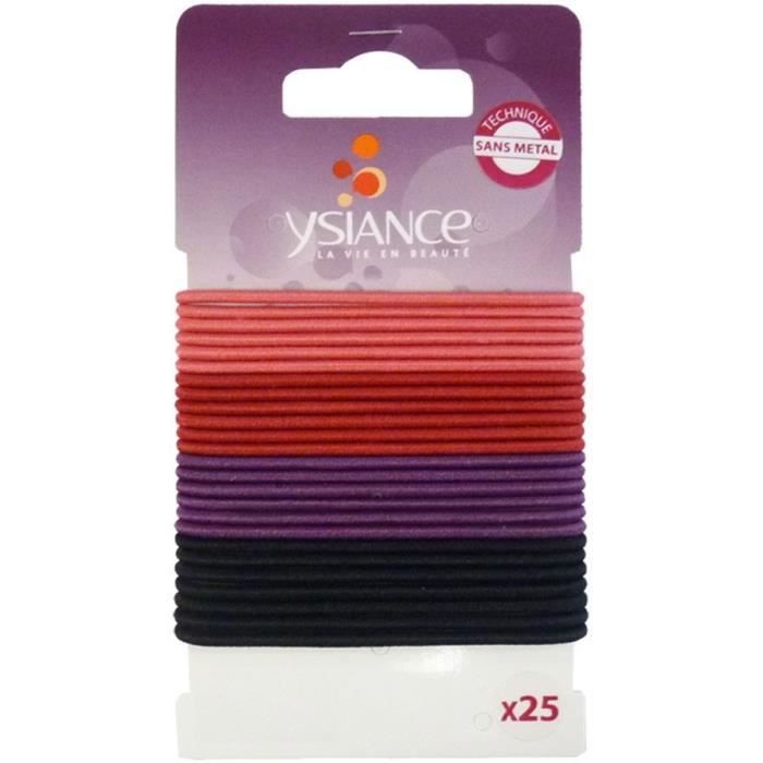 YSIANCE Lot de 25 Elastiques à cheveux Fins GL - Rose
