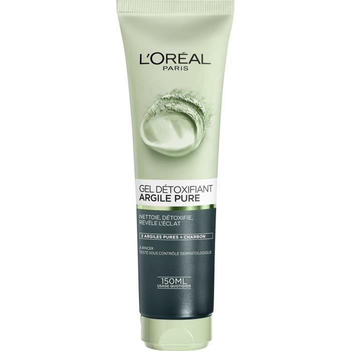 Gel Nettoyant Détoxifiant L'OREAL PARIS Argile Pure - 150 ml