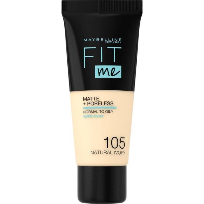 Fond de Teint Fit Me MAYBELLINE NEW YORK - 105 Ivoire Naturel - 30 ml