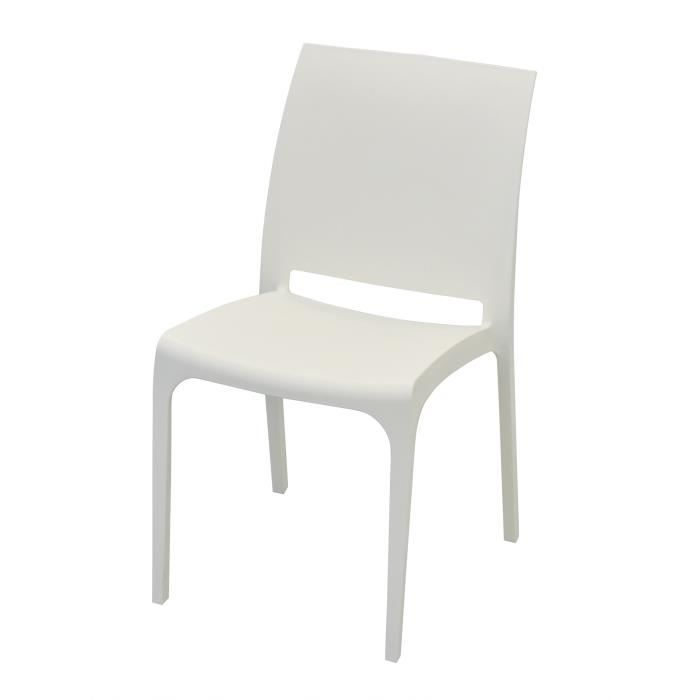 Chaise empilable - En résine de synthèse et fibre de verre - Blanc