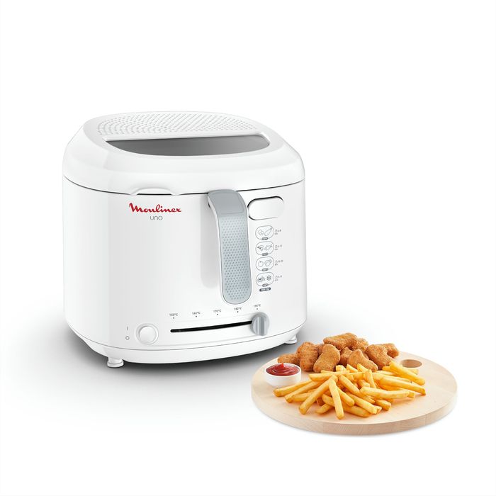 MOULINEX AF203110 Uno Friteuse électrique, Hublot de contrôle, Capacité 1 kg de frites, 4 personnes, Thermostat réglable, Compact